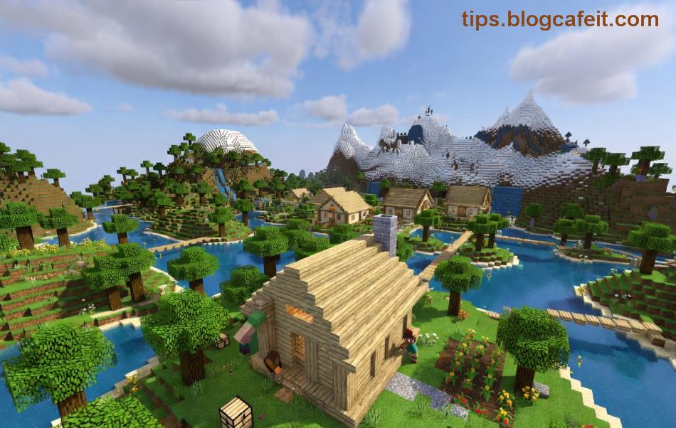 Příklad biomu Eroded Badlands v Minecraftu bez chyby po opravě