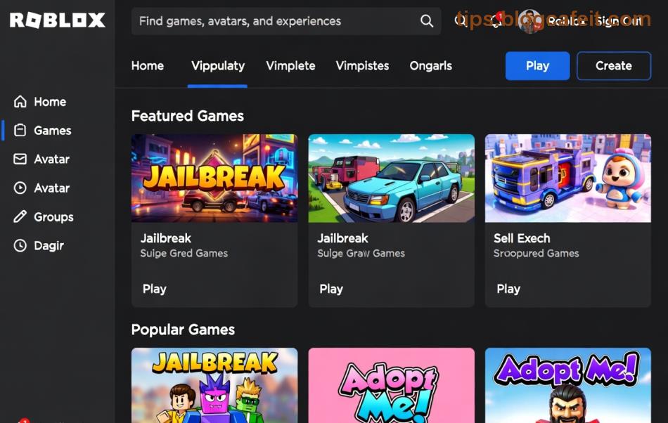 Detail bio a display name na prispôsobenej Roblox profilovej stránke