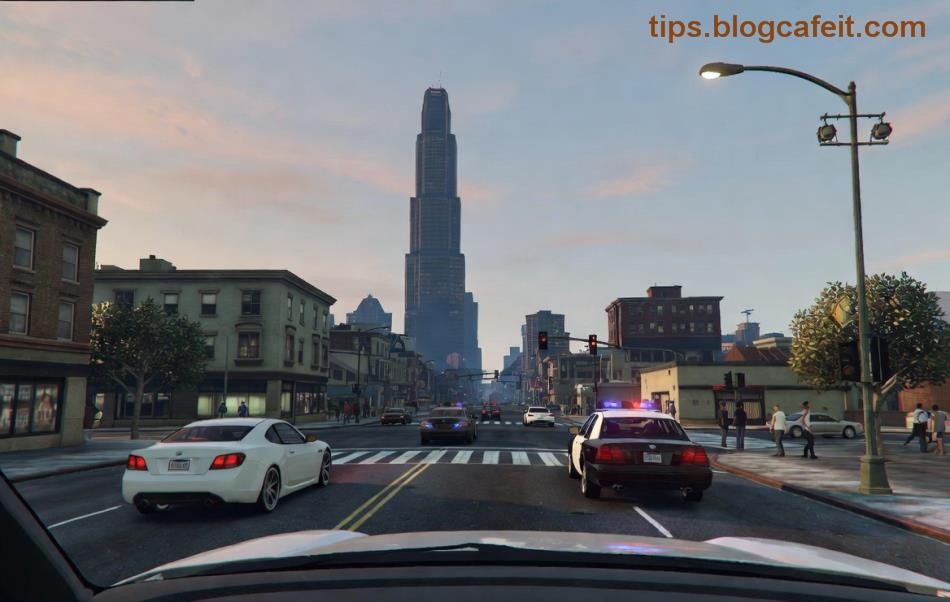 GTA RP scéna s roleplay interakcemi v městě