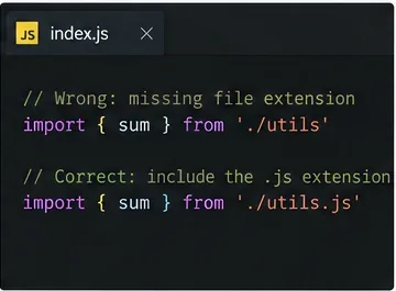Jak opravit chybu „ERR_MODULE_NOT_FOUND“ v importech Node.js ESM